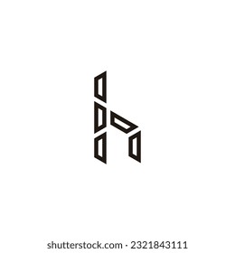 Letter h technology, modern geometric symbol simple logo vector 