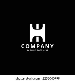 Letter H temple type logo design