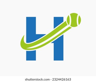 Letter H Tennis Club Logo Design Template. Tennis Sport Academy, Club Logo