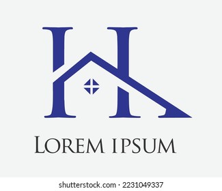The letter H that forms a house