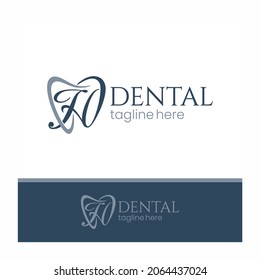 Letter H Tooth Dental Logo Design