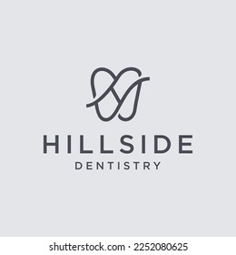 Letter H Tooth Dental Logo Design