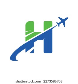 Letter H tour and travel logo design vector