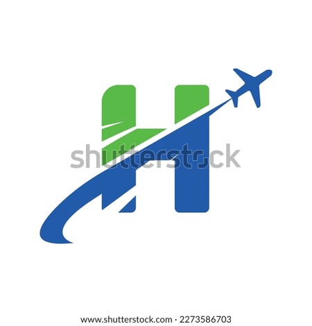 Letter H tour and travel logo design vector