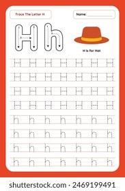 Letter H Tracing Worksheet. Writing Practice Worksheet