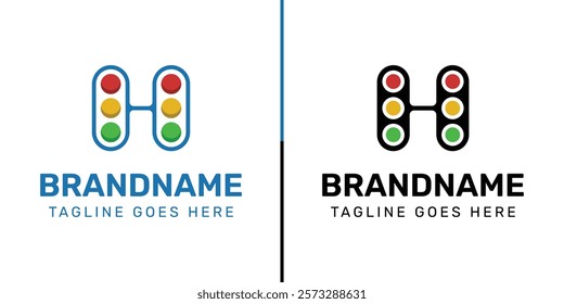 Letter H Traffic Light Logo Set, for  in technology, navigation, transportation, or communication companies