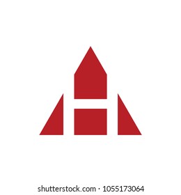 letter h triangle design logo vector