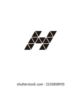 Letter H triangles geometric simple symbol logo vector