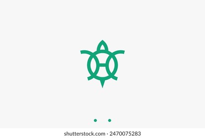 Letra h Tortuga Logo Diseño Vector Silueta Ilustración