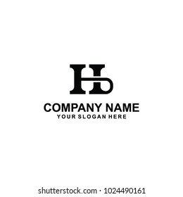 letter H two logo design
