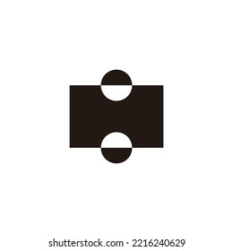 Letter H two pills geometric symbol simple logo vector