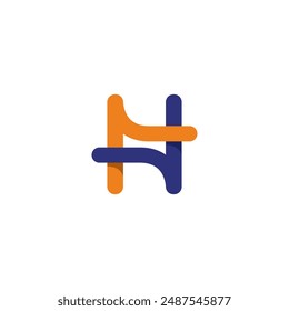 Letter H two shape simple logo vector. simple dynamic icon.