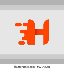 Letter H. Typographic for logo and template design
