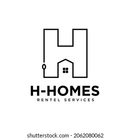 Letter H typrography logo design H + Homes concept design