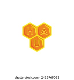 Letter H A U honey geometric symbol simple logo vector