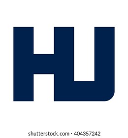 letter H and U logo vector.