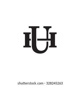letter H and U monogram logo