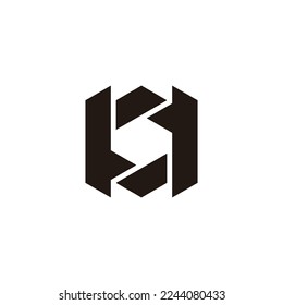 Letra H única, símbolo geométrico hexagonal simple vector