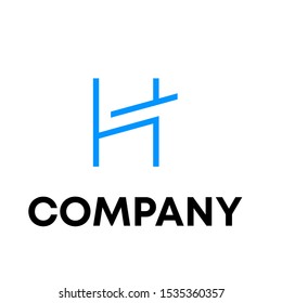 letter H unique sign vector design logo