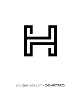 letter H unique simple vector logo symbol