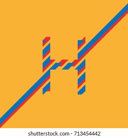 letter H uppercase vector from lines