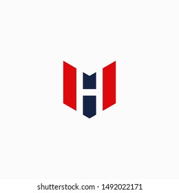 letter H, H V concept, abstract logo vector template