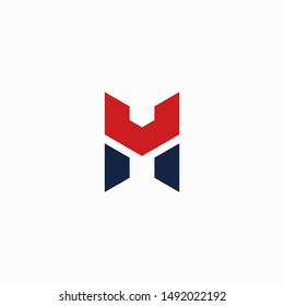 letter H, H V concept, abstract logo vector template