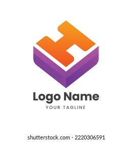 letter H with V creative logo design