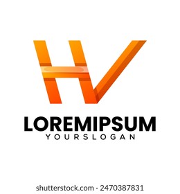 letter H V   logo design vector 
