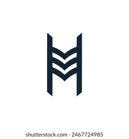 letra H y V monograma logo Ilustración vectorial diseño de Plantilla