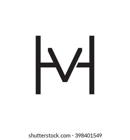 Letter H V Monogram Square Shape Stock Vector (Royalty Free) 398401549