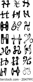 letter 'H' in various patterns.21 patterns are there.suitable for fonts logos symbols signs and marks.