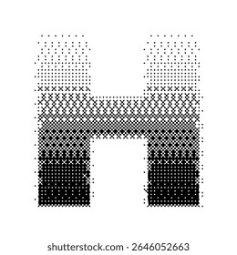 Letter H vector with gradation bitmap effect