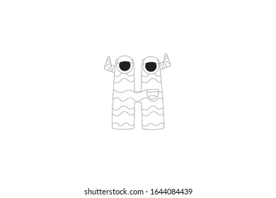 Letter H vector Icon Outline Illustration