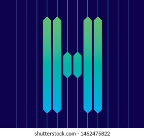 Letter H vector line. Creative minimalism logotype icon symbol
