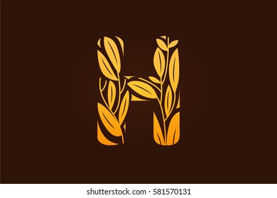 Letter H , vector logo 