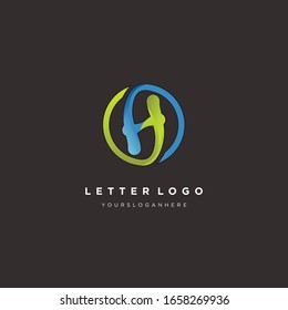 Letter H vector logo. Design elements, graceful template. Calligraphic elegant logo design. H logo line art. Business sign, identity, label, badge.