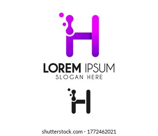 Letter H vector logo design. Molecule  icon concept. Modern logo for brand identity. Creative symbol element or template