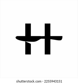 Letter H vector logo design with knife. Unique logo. The logo can be used for restaurant, food, chef businesses.