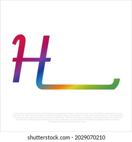 Letra H Logo vector con color arcoiris aislado en fondo blanco.