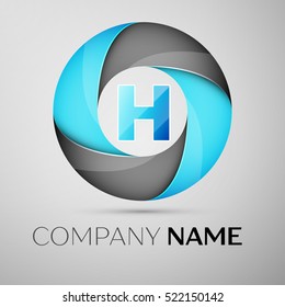Letter H vector logo symbol in the colorful circle. Vector template for your design