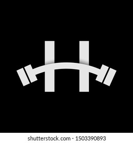 letter h vector logo template, letter h with barbell vector logo template