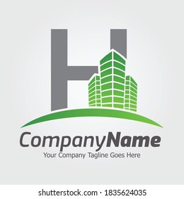 Letter H vector logo template, Colorful Letter H logo, Real Estate, Building and Construction Logo Design Template Vector Icon