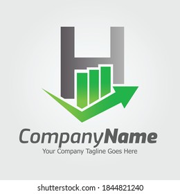 Letter H vector logo template, Colorful Letter H logo, Financial Company Logo, Financial Institute Advisors Logo Design Template Vector Icon