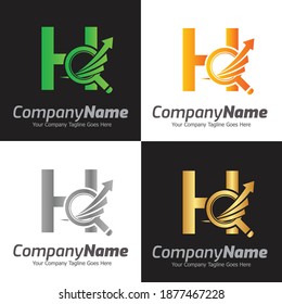 Letter H vector logo template, Colorful Letter H logo, Financial Company Logo, Financial Institute Advisors Logo Design Template Vector Icon