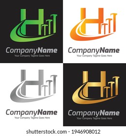 Letter H vector logo template, Colorful Letter H logo, Real Estate, Building and Construction Logo Design Template Vector Icon