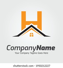 Plantilla para el logotipo del vector de la letra H, logotipo de la letra colorida H, inmobiliario, logotipo de construcción y diseño de la plantilla de vectores