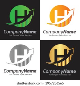 Letter H vector logo template, Colorful Letter H logo, Financial Company Logo, Financial Institute Advisors Logo Design Template Vector Icon