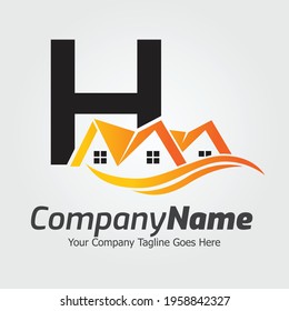 Letter H vector logo template, Colorful Letter H logo, Real Estate, Building and Construction Logo Design Template Vector Icon