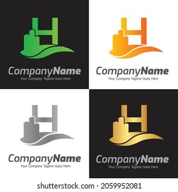 Letter H vector logo template, Colorful Letter H logo, Real Estate, Building and Construction Logo Design Template Vector Icon